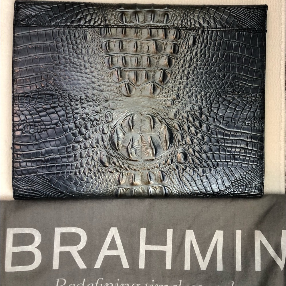 BRAHMIN Flap Folio Gunmetal Melbourne || NWT